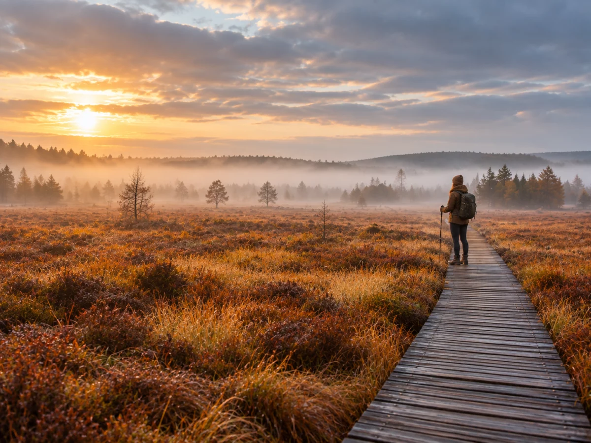 sentier brumeux autefagnes automne