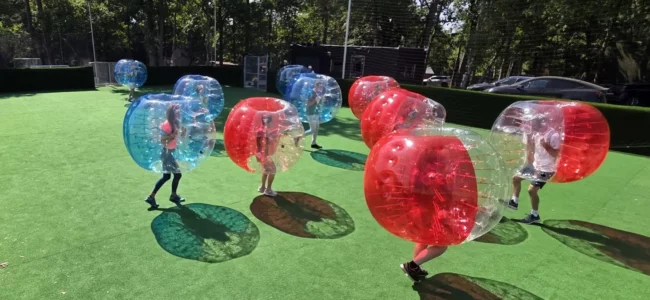 joueurs dans des bulles bleues et rouge